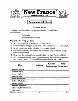 New France: The Founders 1608-1700: 10 Geography Activities Gr. 7-8