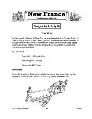 New France: The Founders 1608-1700: 10 Geography Activities Gr. 7-8