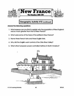 New France: The Founders 1608-1700: 10 Geography Activities Gr. 7-8