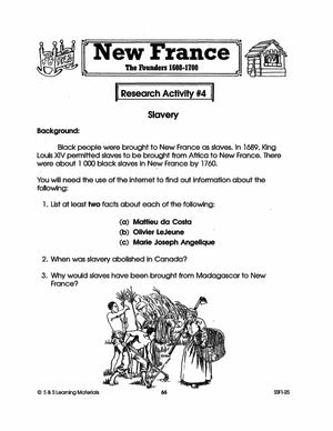 New France: The Founders 1608-1700: 10 Research Activities Gr. 7-8