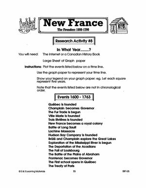 New France: The Founders 1608-1700: 10 Research Activities Gr. 7-8