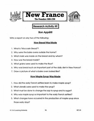 New France: The Founders 1608-1700: 10 Research Activities Gr. 7-8
