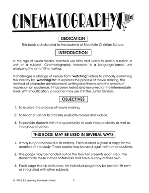 Cinematography Grades 7-8