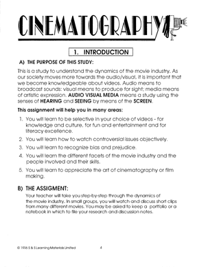 Cinematography Grades 7-8