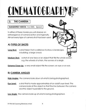 Cinematography Grades 7-8