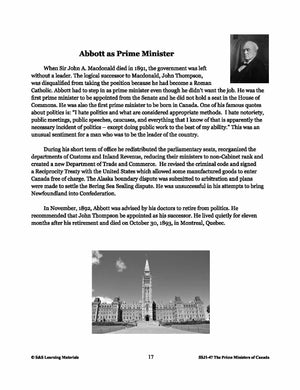 Sir John Joseph Caldwell Abbott Lesson Plan Gr. 4-8