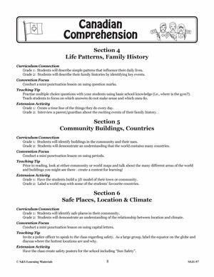 Canadian Life Patterns & Family History Cdn Reading Comp. Grades 1-2