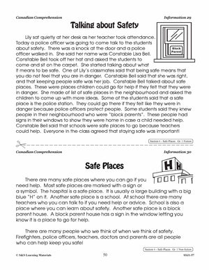 Canadian Safe Places; Location & Climate Cdn Reading Comp. Grades 1-2