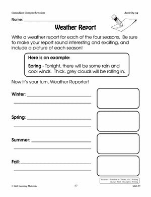 Canadian Safe Places; Location & Climate Cdn Reading Comp. Grades 1-2