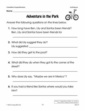 Canadian Comprehension: Travel; Transportation & Shelter Grades 1-2