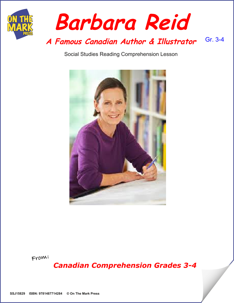 Barbara Reid: Cdn Author/Illustrator Social Studies Reading Lesson  Gr. 3-4