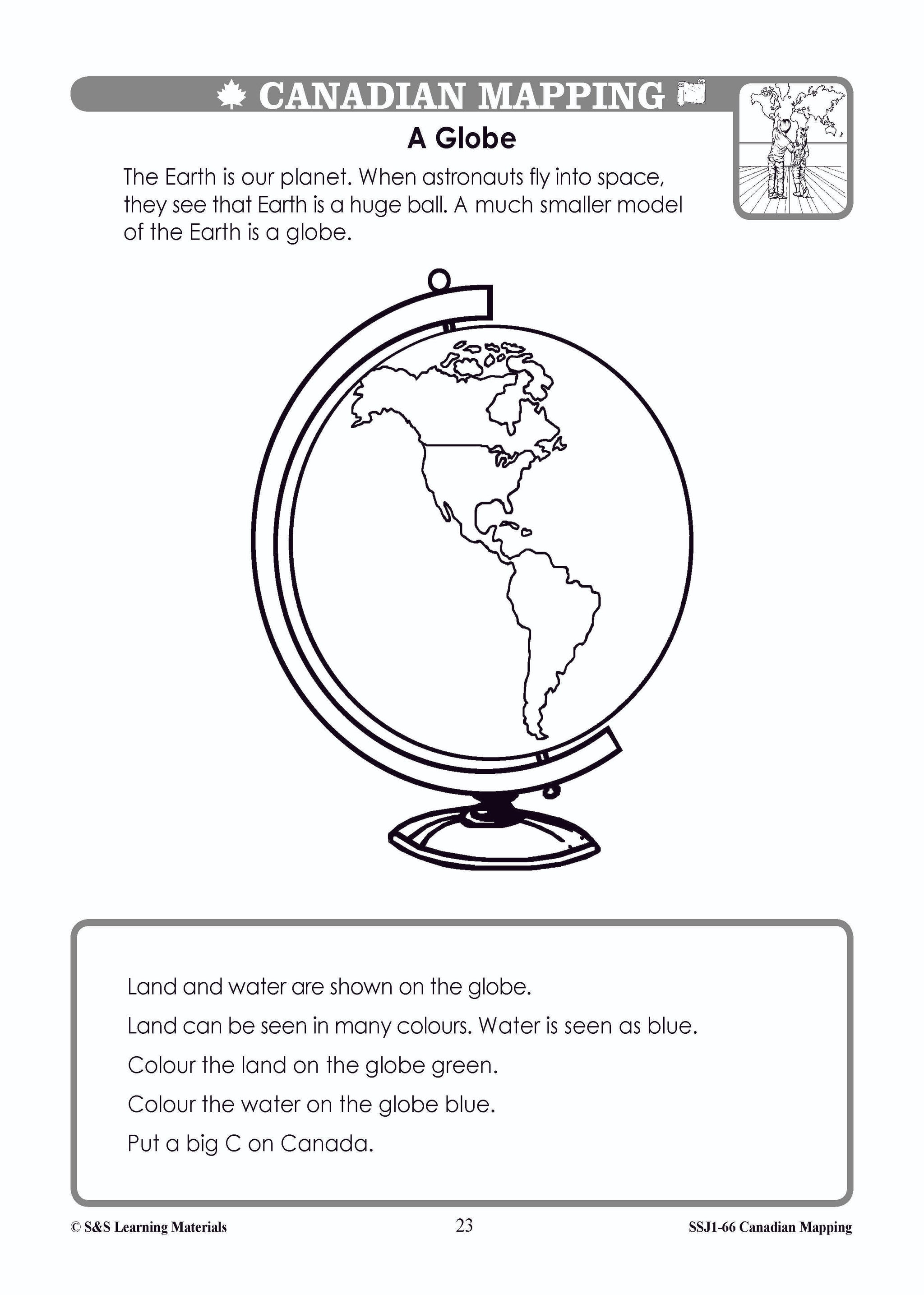 Canada's Shape & Location Mapping Worksheets Grades 1-2