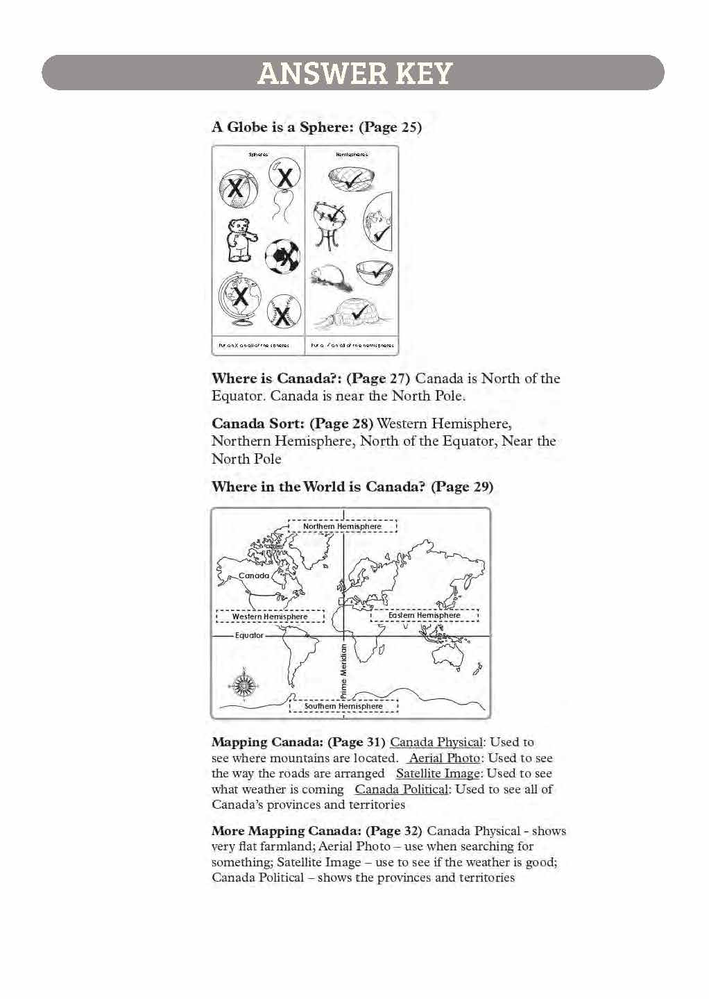 Canada's Shape & Location Mapping Worksheets Grades 1-2