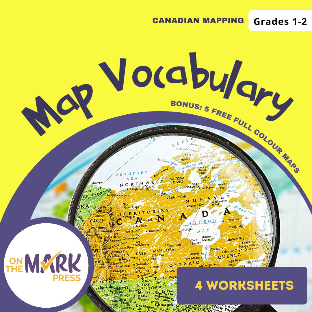 Map Vocabulary Worksheets Grades 1-2