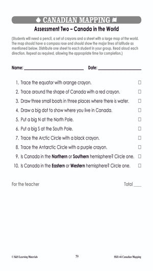 Canadian Communitites Mapping Worksheets Grades 1-2