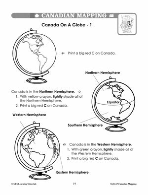 Canada's Shape & Location Mapping Worksheets Grades 2-3