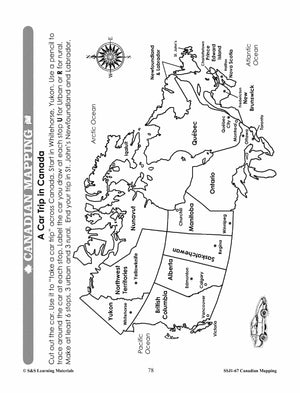 Canadian Communities - Urban & Rural  Mapping Worksheets Grades 2-3