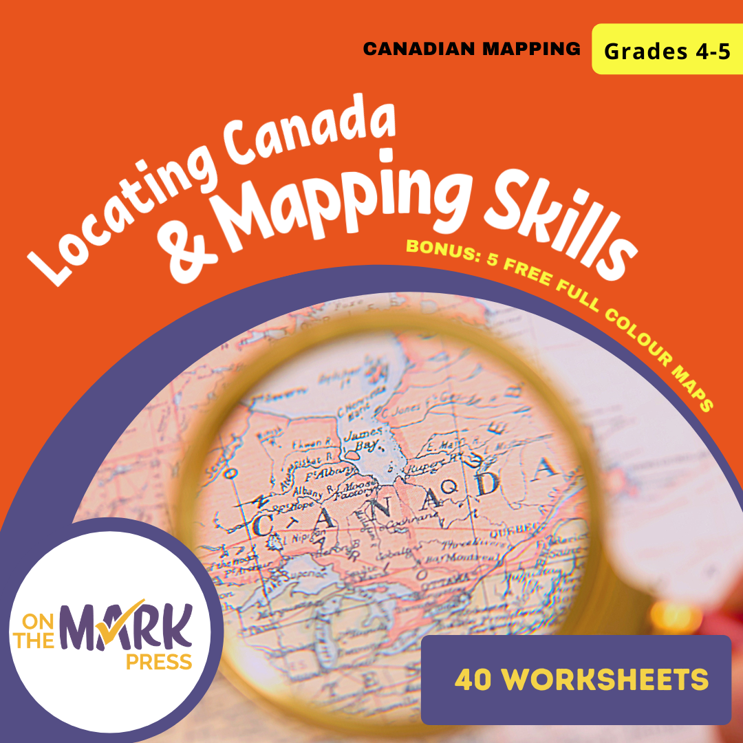 Locating Canada & Mapping Skills Worksheets Grades 4-5