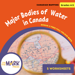 Major Bodies of Water in Canada Worksheets Grades 4-5