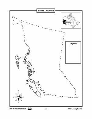 Individual Maps of Canada's Provinces & Territories Grades 1-3