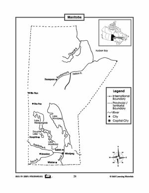 Individual Maps of Canada's Provinces & Territories Grades 1-3