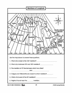 Latitude, Longitude & Scale Canadian Mapping Activities Grades 1-3