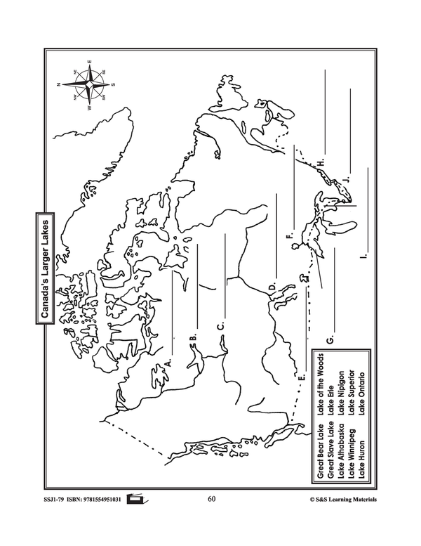 Canada's Larger Lakes & Rivers Mapping Activities Gr. 1-3