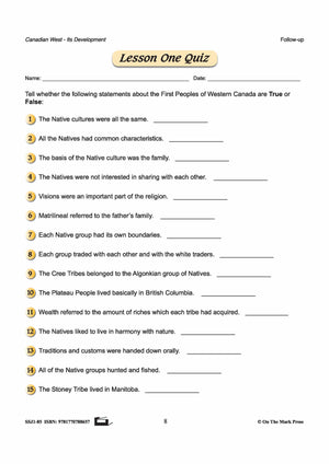 First Peoples Lesson Grades 7-8