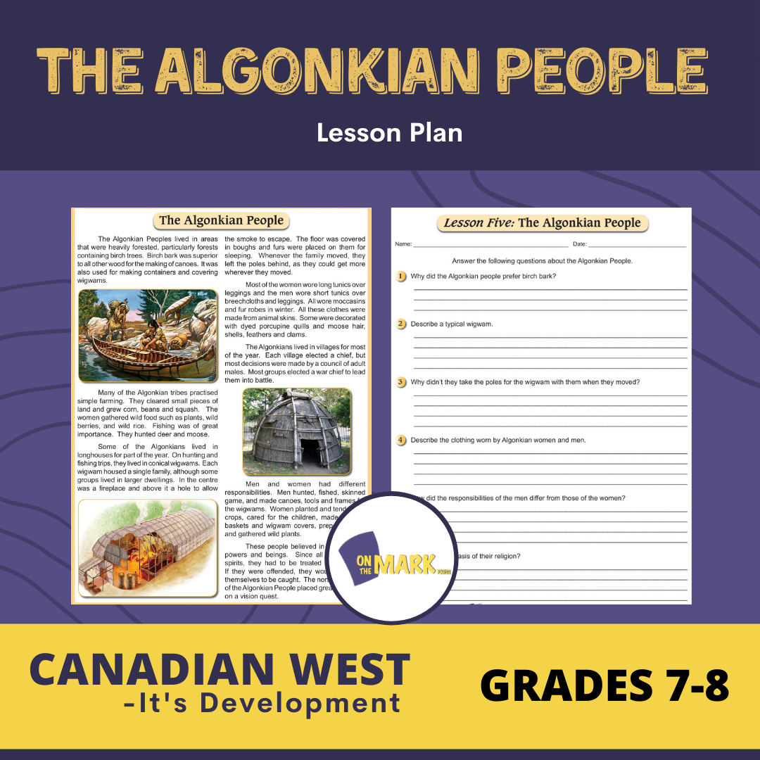 The Algonkian People Lesson Grades 7-8