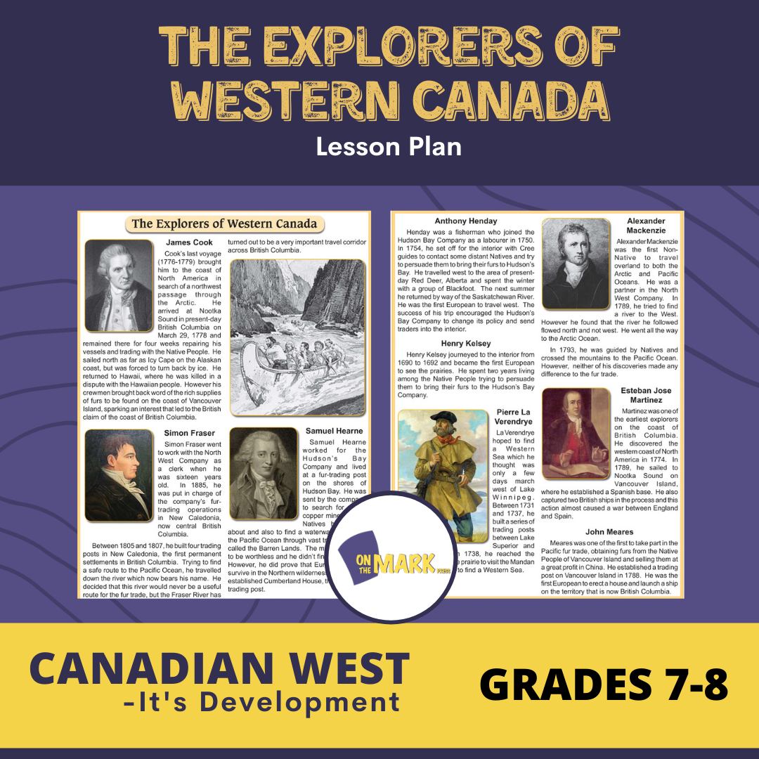 The Explorers of Western Canada Lesson Grades 7-8