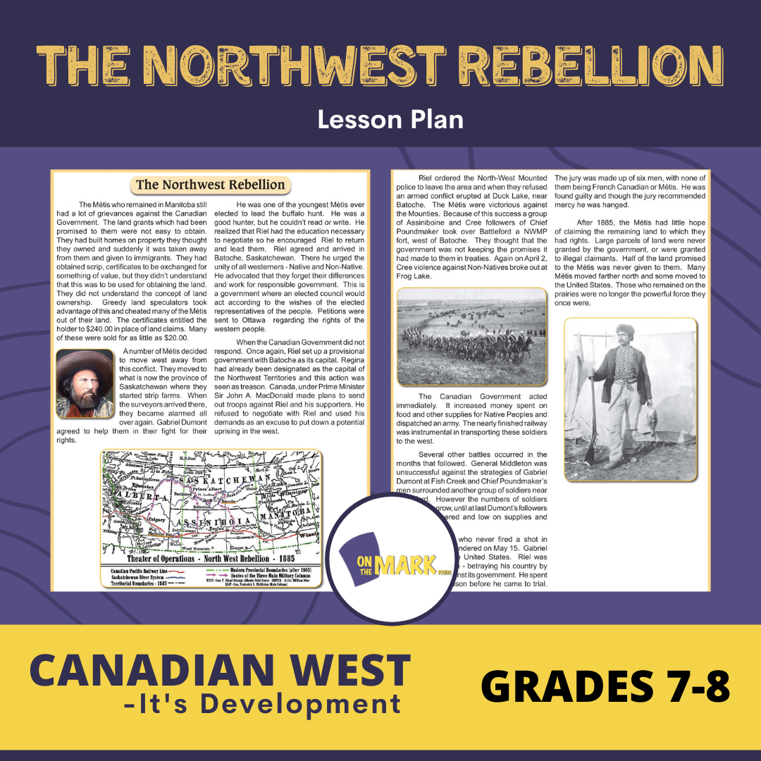 The Northwest Rebellion Lesson Grades 7-8