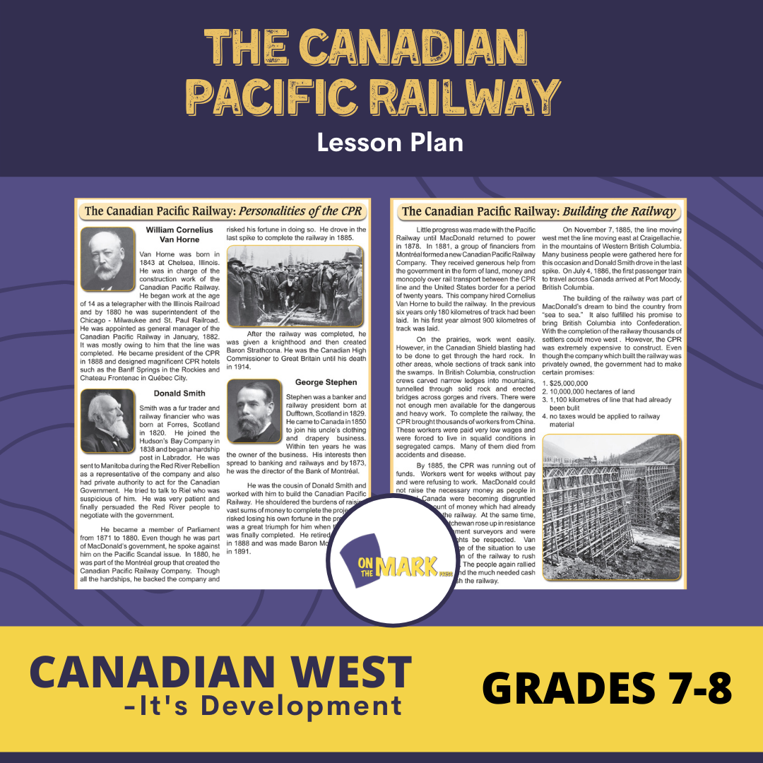 The Canadian Pacific Railway Lesson Grades 7-8