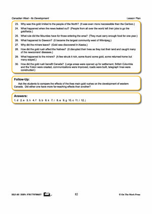 The Gold Rush Lesson Grades 7-8