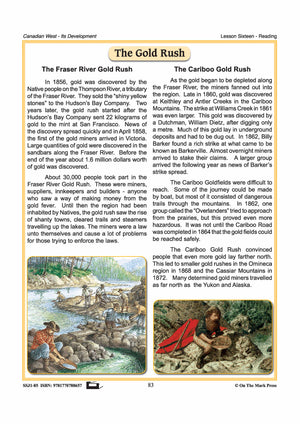 The Gold Rush Lesson Grades 7-8