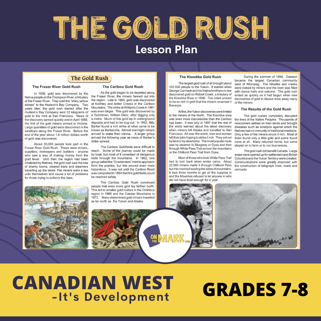 The Gold Rush Lesson Grades 7-8