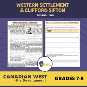 Western Settlement & Clifford Sifton Lesson Grades 7-8