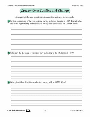 Conflict & Change Of 1837 To 1838  Grades 7-8