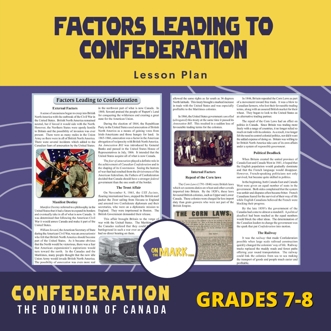 Factors Leading to Confederation Lesson Grades 7-8