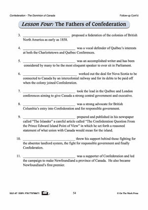 The Fathers of Confederation Lesson Grades 7-8