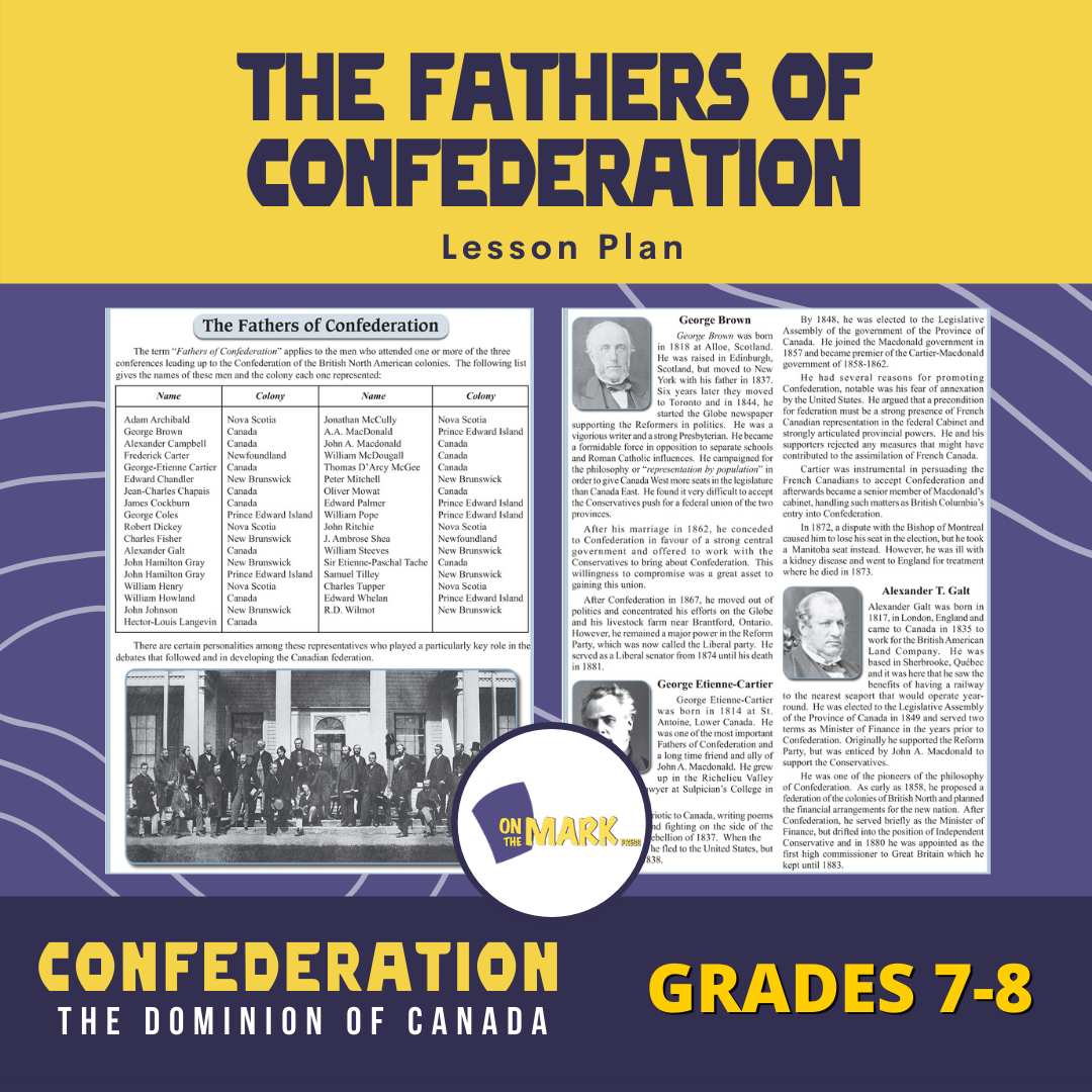 The Fathers of Confederation Lesson Grades 7-8