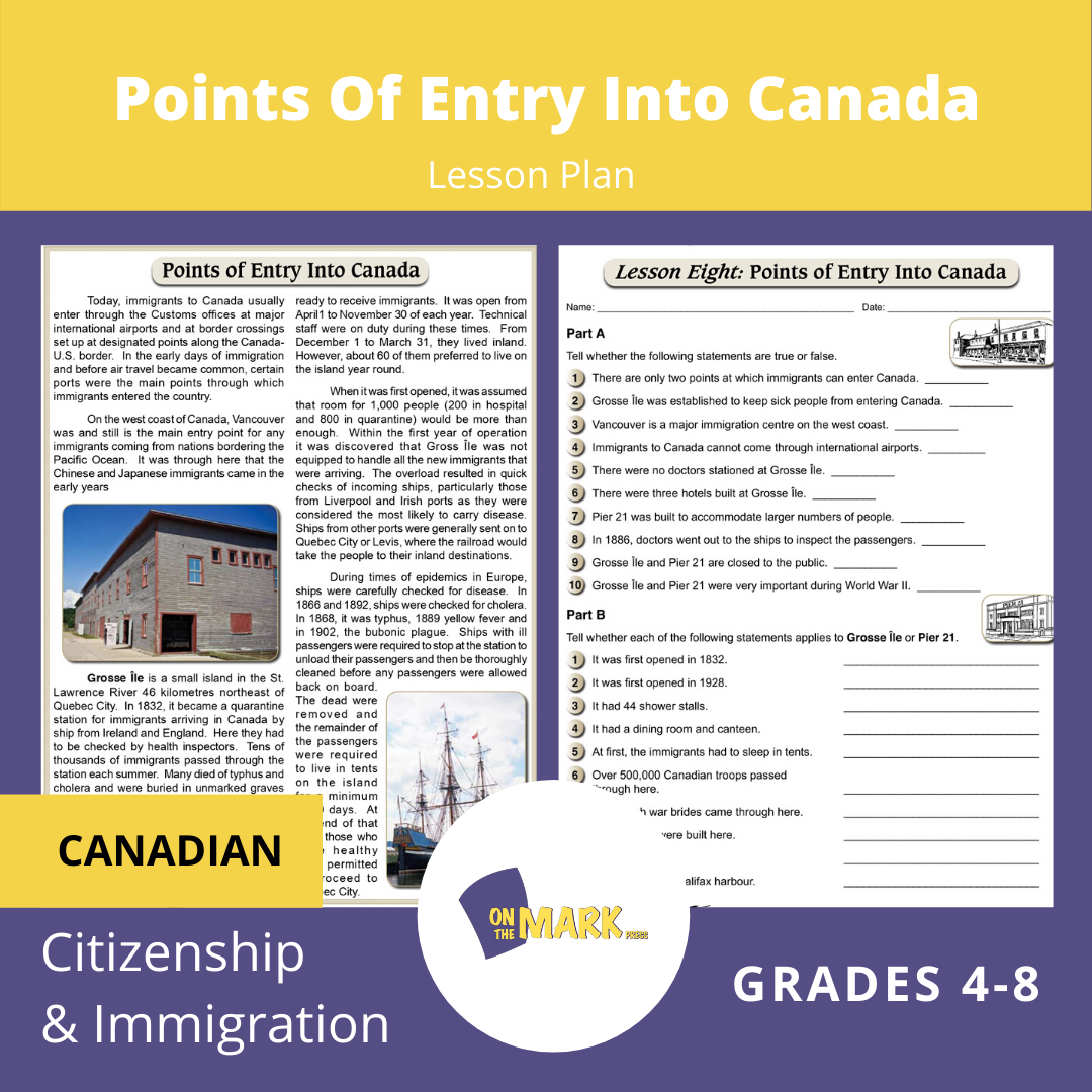 Points Of Entry Into Canada Gr. 4-8