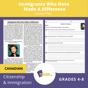 Immigrants Who Have Made A Difference A Unit Test & Extras! E-Lesson Plan Gr. 4-8