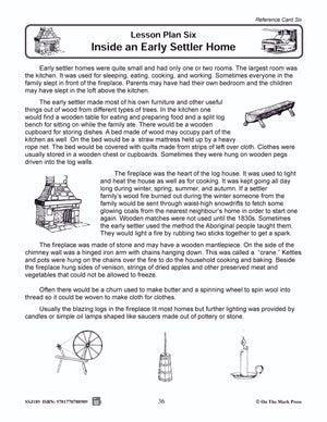 Inside an Early Settler Home Grades 2-4