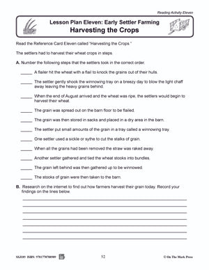 Early Settler Farming - Harvesting the Crops Grades 2-4