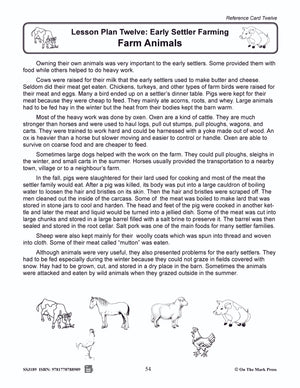 Early Settler Farming - Farm Animals Grades 2-4