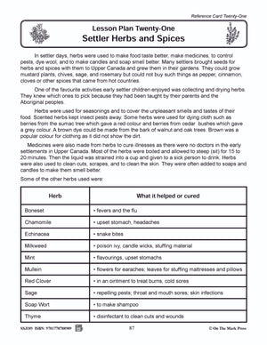 Early Settler Herbs & Spices Grades 2-4