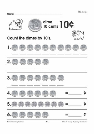 Canadian Money: Math Worksheets Grades 1-3