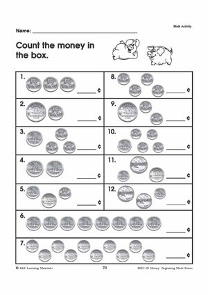 Canadian Money: Math Worksheets Grades 1-3