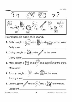 Canadian Money: Math Worksheets Grades 1-3