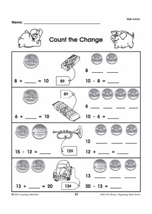 Canadian Money: Math Worksheets Grades 1-3